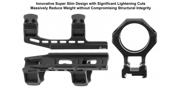 UTG® ACCU-SYNC® 34mm Picatinny Cantilever Mount, 50mm Offset, High Profile, Black